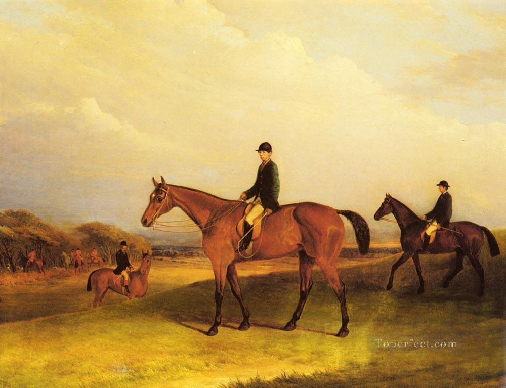 A Jockey On A Chestnut Hunter horse John Ferneley Snr Oil Paintings